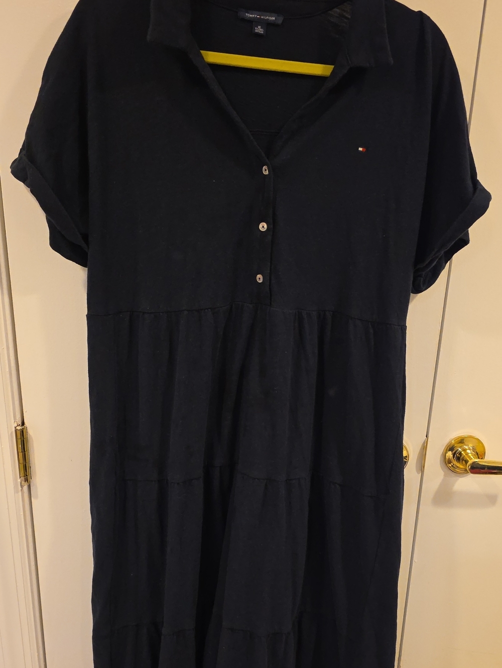 Tommy Hilfiger Navy Polo Tiered Midi Dress - Picture 5 of 7